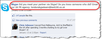 Skype pakalpojumā Facebook