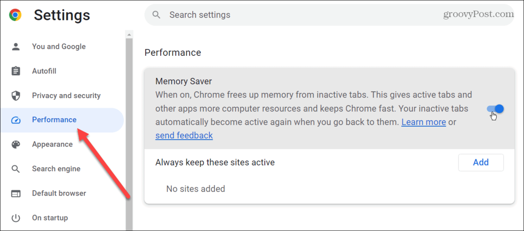 Kā iespējot atmiņas taupīšanas cilnes pārlūkprogrammā Google Chrome