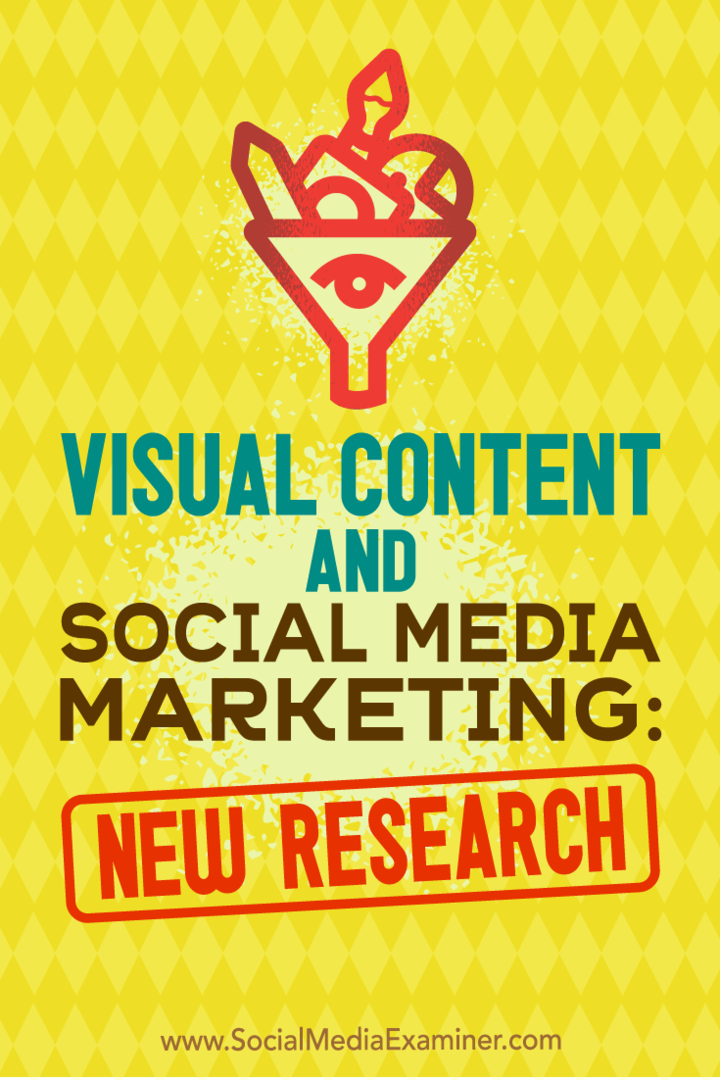Vizuālā satura un sociālo mediju mārketings: Michelle Krasniak jauns pētījums par sociālo mediju eksaminētāju.
