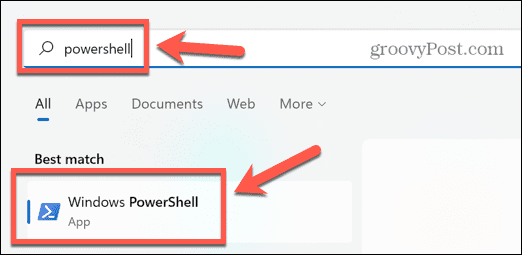 Windows meklēšana Powershell