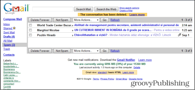 Gmail vecā stila html
