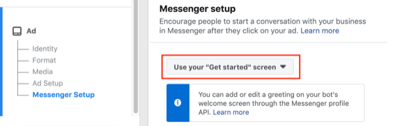 Facebook noklikšķiniet uz Messenger reklāmas, 2. darbība.