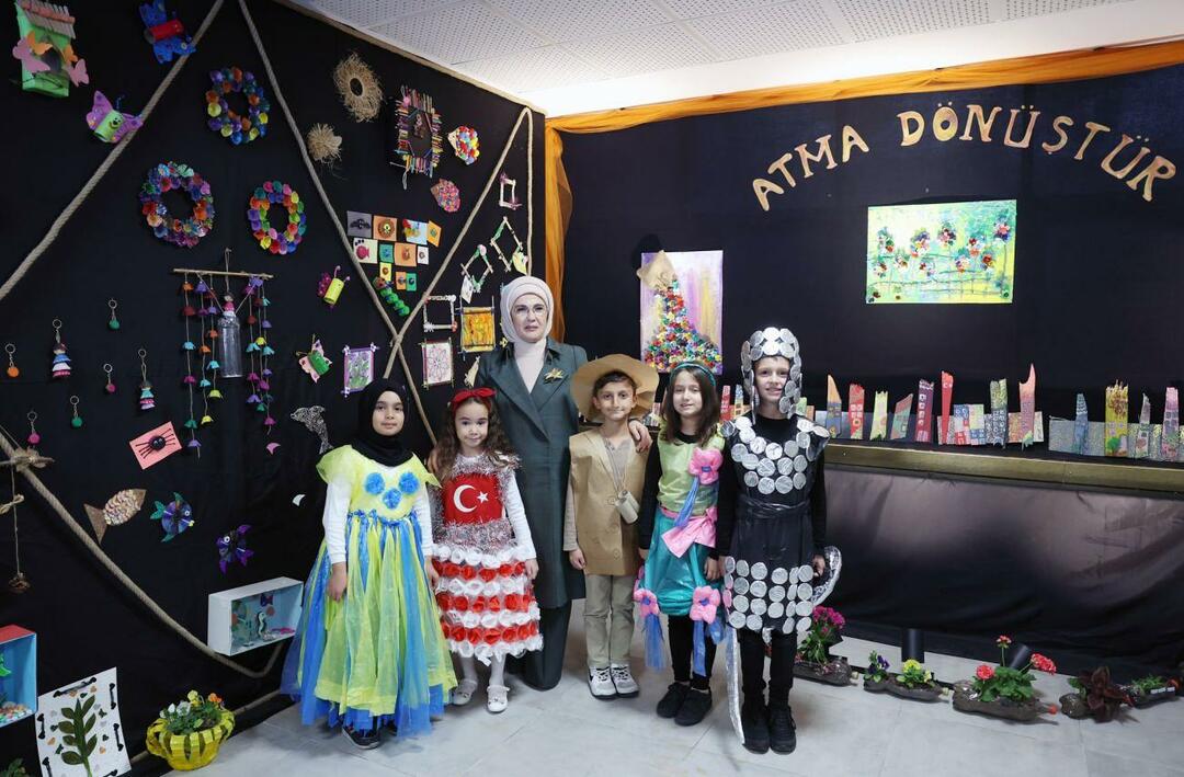 Emine Erdogan apmeklēja Ostimas pamatskolu Ankarā