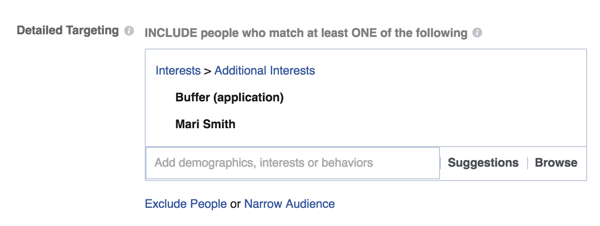 Iestatiet īpašas mērķauditorijas atlases iespējas Facebook Ads Manager.
