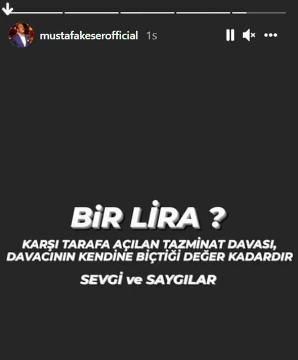 Mustafa Kesera Instagram ziņa