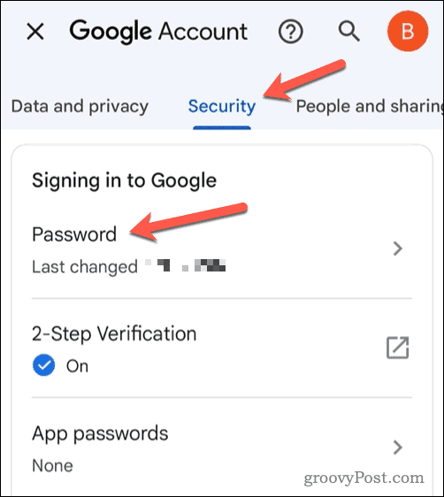 Mainiet Gmail paroli mobilajā ierīcē