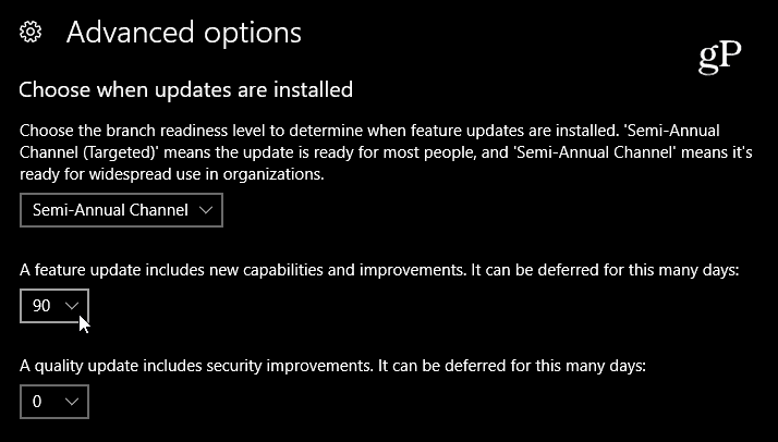 Atlasiet funkciju Windows 10 atjaunināšanas aizkavēšanos