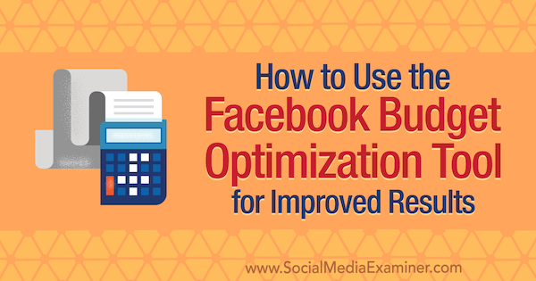 Kā izmantot Facebook budžeta optimizācijas rīku, lai uzlabotu rezultātu autors Megs Brunsons vietnē Social Media Examiner.