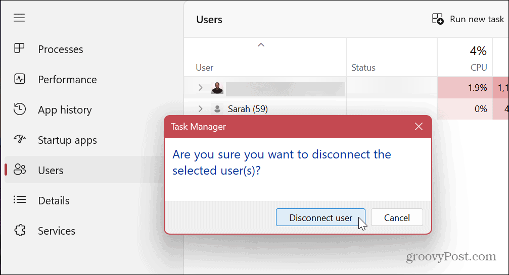 Pārslēdziet lietotāju kontus operētājsistēmā Windows