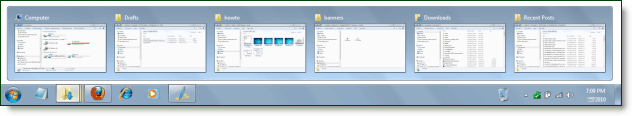 Izlasiet, kā padarīt uzdevumjoslu automātisku pēdējās aktīvās darbības rādīšanu operētājsistēmā Windows 7