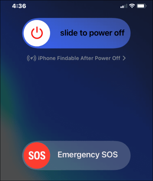 Avārijas SOS slīdnis iPhone