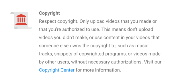 YouTube autortiesību politika ir skaidri norādīta.
