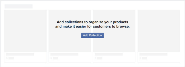 pievienojiet kolekciju, lai organizētu facebook veikala produktus