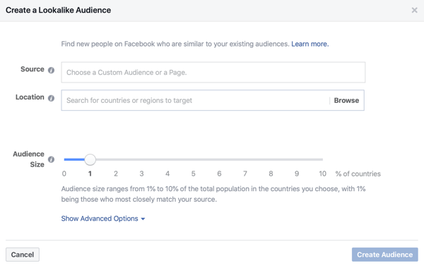 Iespēja izveidot 1% Lookalike auditoriju savām Facebook reklāmām.