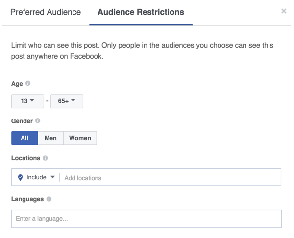 Varat arī sašaurināt sava Facebook ziņojuma redzamību.
