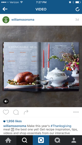 williamssonoma instagram reklāma