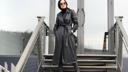 Ādas jaku modeļi hidžabu apģērbā