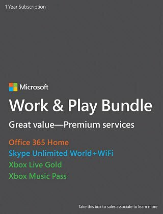 Microsoft abonēšanas pakalpojumu Work & Play pakete 199 USD