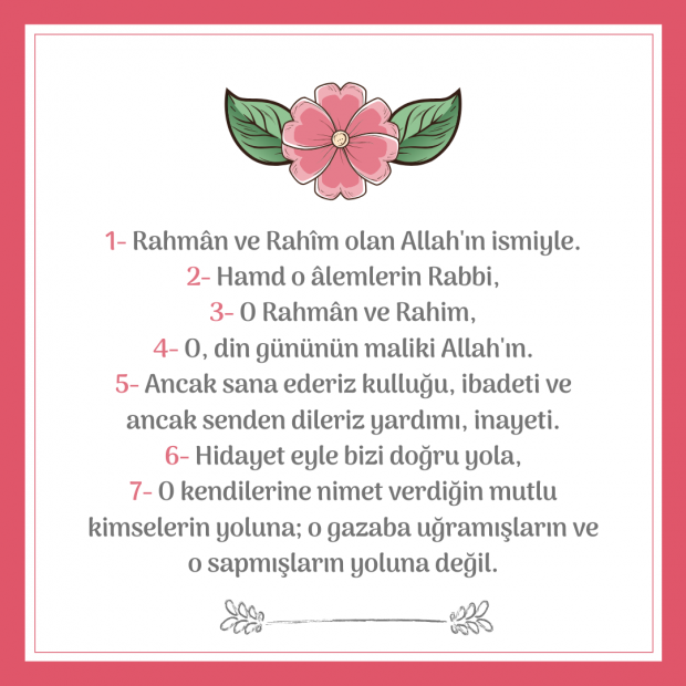 Surah Fatiha deklamēšana turku valodā