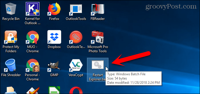 Palaidiet pakešdatni operētājsistēmas Windows 10 darbvirsmā