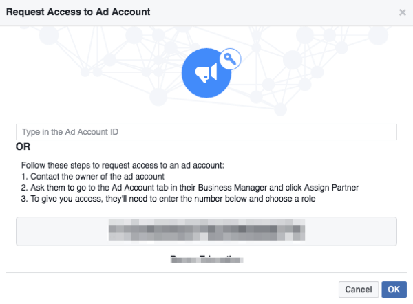 facebook pieprasīt piekļuvi reklāmas kontam