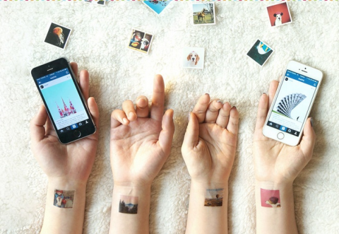 "Pārvērtiet savas Instagrams par īslaicīgiem tetovējumiem." 