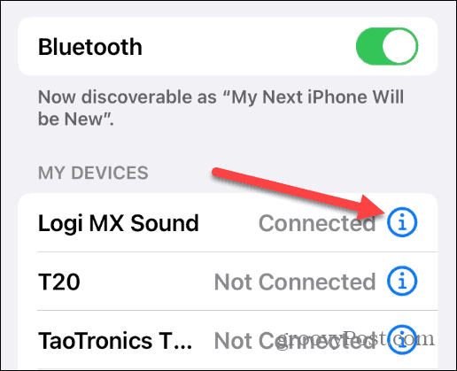 mainiet Bluetooth nosaukumu iPhone tālrunī