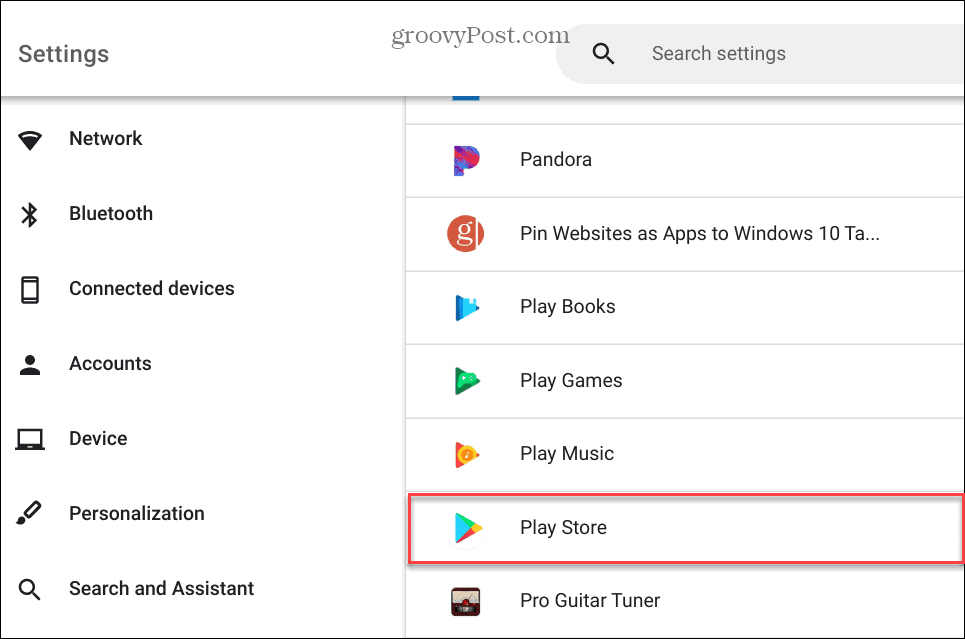 Google Play nedarbojas Chromebook datorā