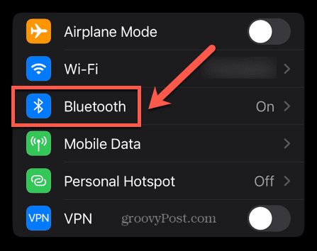 iphone Bluetooth izvēlne