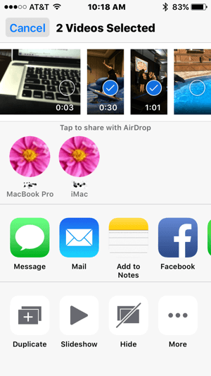 AirDrop ļauj ērti pārsūtīt videoklipus no sava iPhone uz Mac.