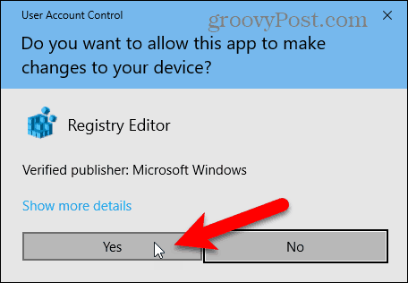 Dialoglodziņš Lietotāja konta kontrole operētājsistēmā Windows 10