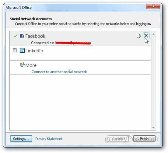 Sociālo tīklu Outlook 8