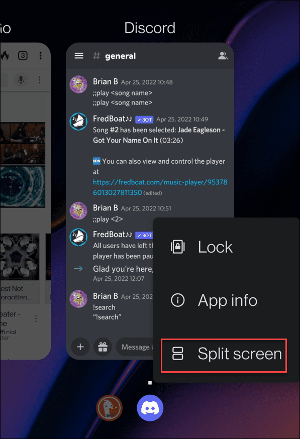 Split Screen opcija