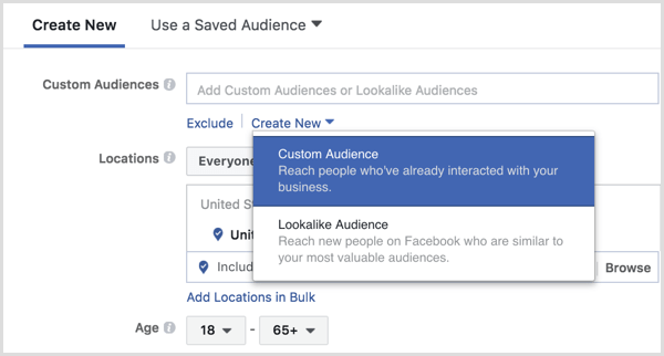 Reklāmu iestatīšanas laikā Facebook Ads Manager izveido pielāgotu auditoriju