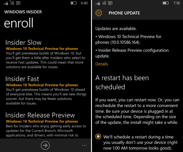 Windows 10 Mobile Build 10586.164 atbrīvots, pārslēdziet gredzenus, lai to iegūtu