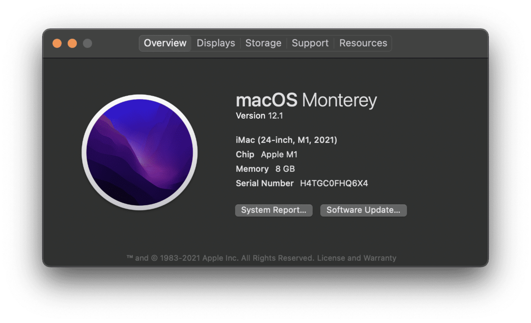Lapa Par šo Mac datorā M1 iMac