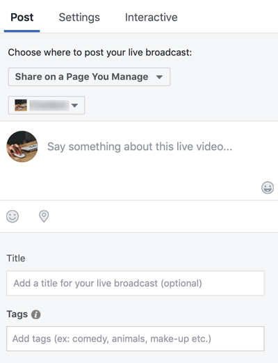 Kā izmantot Facebook Live savā mārketingā, 3. darbība.