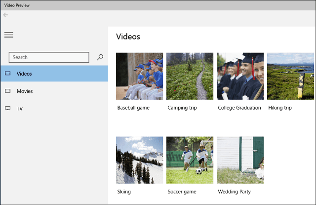 Lietotne Microsoft Videos Preview
