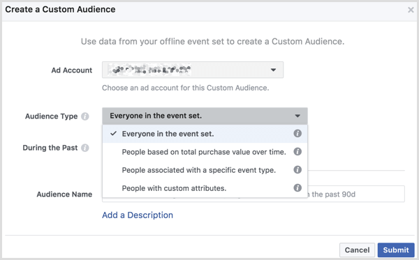 Facebook izveido pielāgotu auditoriju no bezsaistes pasākuma