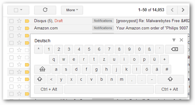 gmail ekrāna tastatūra