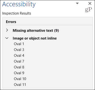 Microsoft Office pieejamības pārbaudītāja kļūdas