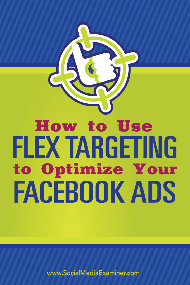 optimizēt facebook reklāmas ar elastīgu mērķauditorijas atlasi