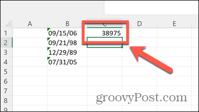 Excel datuma kods