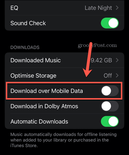 Apple music mobilie dati izslēgti