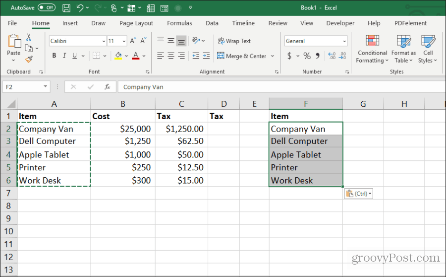 kolonnu platumu ielīmēšana excel