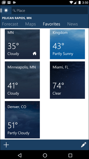 android MSN Weather App
