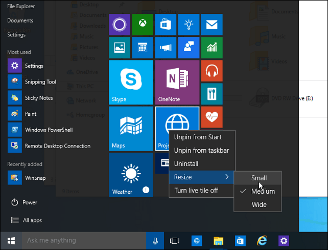 Windows 10 padoms. Padariet izvēlnes Sākt vietu efektīvu