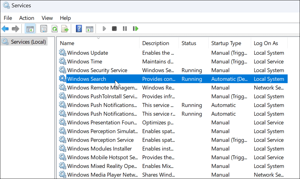 Windows 11 meklēšanas josla nedarbojas