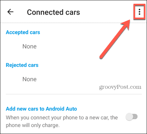 android auto trīs punktu ikona
