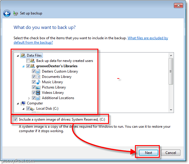 Windows 7 dublējums - sīki izvēlieties, ko vēlaties dublēt